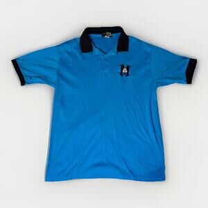 Rare Vintage Disney Originals Mickey Mouse Polo Shirt Blue Black L Embroidered
